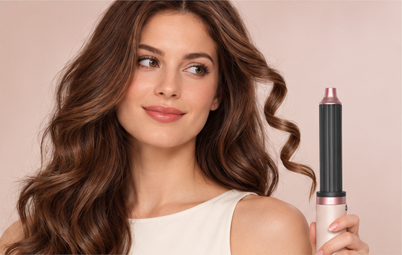 Styling illustration: releasing a curl from the barrel